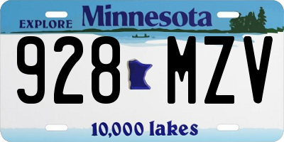 MN license plate 928MZV