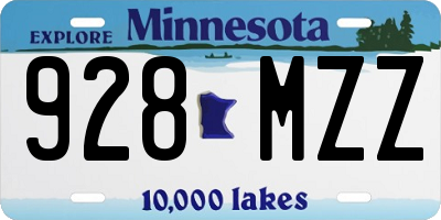 MN license plate 928MZZ