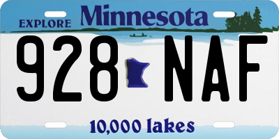MN license plate 928NAF