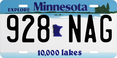 MN license plate 928NAG