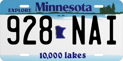 MN license plate 928NAI