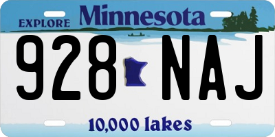 MN license plate 928NAJ