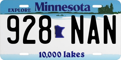 MN license plate 928NAN