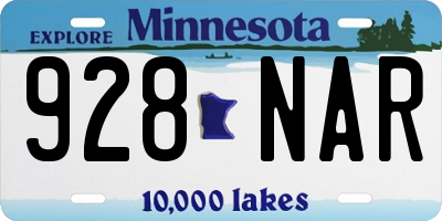 MN license plate 928NAR