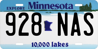 MN license plate 928NAS