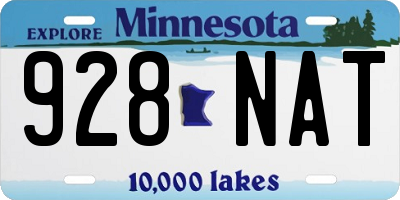 MN license plate 928NAT