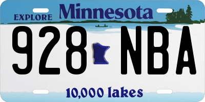 MN license plate 928NBA