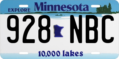 MN license plate 928NBC