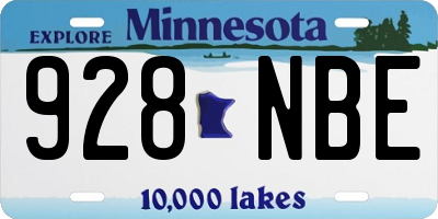 MN license plate 928NBE
