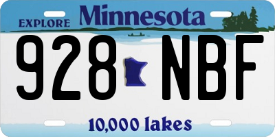 MN license plate 928NBF
