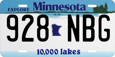 MN license plate 928NBG