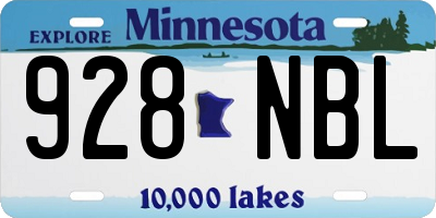 MN license plate 928NBL