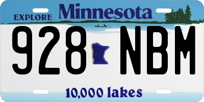 MN license plate 928NBM