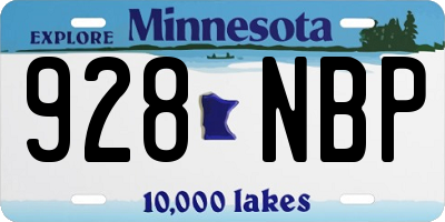 MN license plate 928NBP