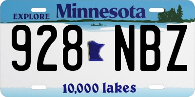 MN license plate 928NBZ