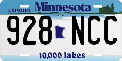 MN license plate 928NCC
