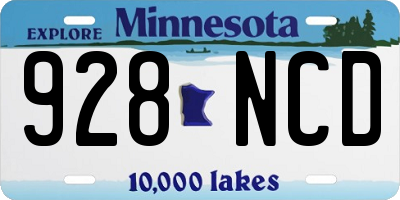 MN license plate 928NCD