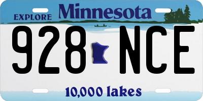 MN license plate 928NCE