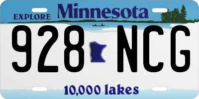 MN license plate 928NCG