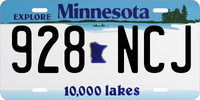MN license plate 928NCJ