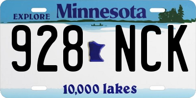 MN license plate 928NCK