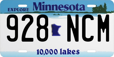 MN license plate 928NCM