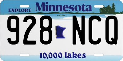 MN license plate 928NCQ