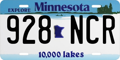 MN license plate 928NCR