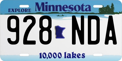 MN license plate 928NDA