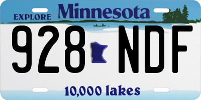 MN license plate 928NDF