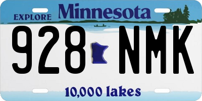 MN license plate 928NMK