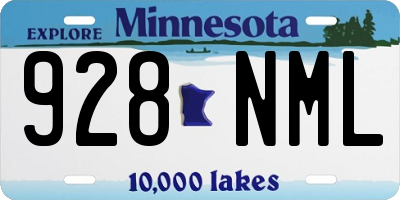 MN license plate 928NML