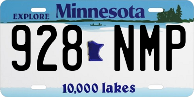 MN license plate 928NMP