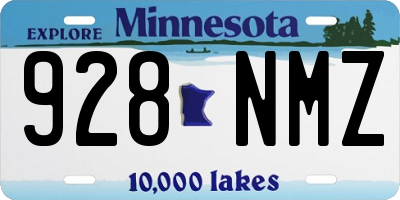MN license plate 928NMZ