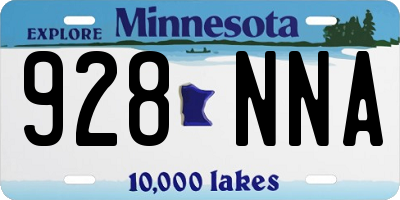 MN license plate 928NNA