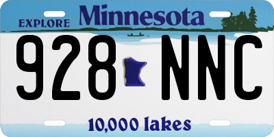 MN license plate 928NNC