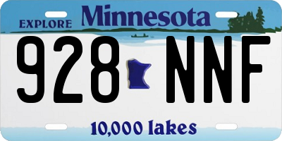 MN license plate 928NNF