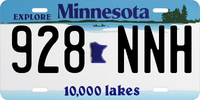 MN license plate 928NNH