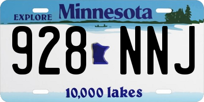 MN license plate 928NNJ