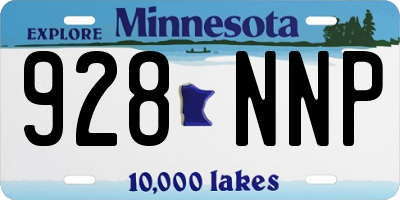MN license plate 928NNP