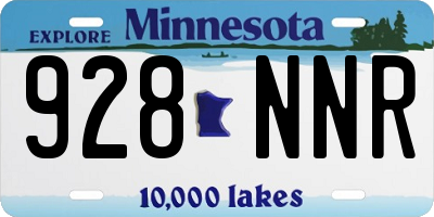 MN license plate 928NNR