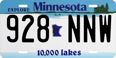 MN license plate 928NNW