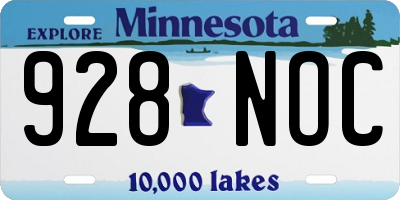 MN license plate 928NOC