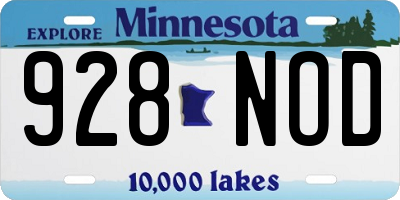 MN license plate 928NOD