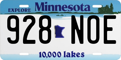 MN license plate 928NOE