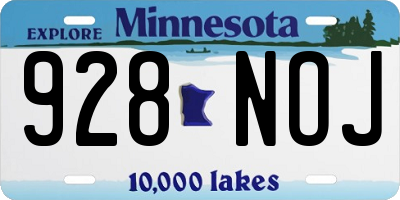 MN license plate 928NOJ