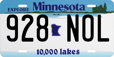 MN license plate 928NOL