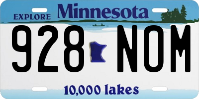 MN license plate 928NOM