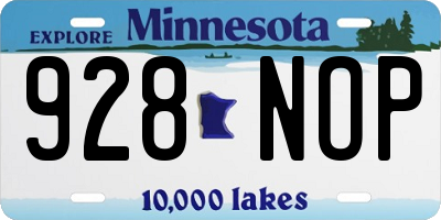 MN license plate 928NOP