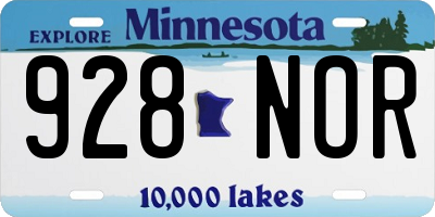 MN license plate 928NOR